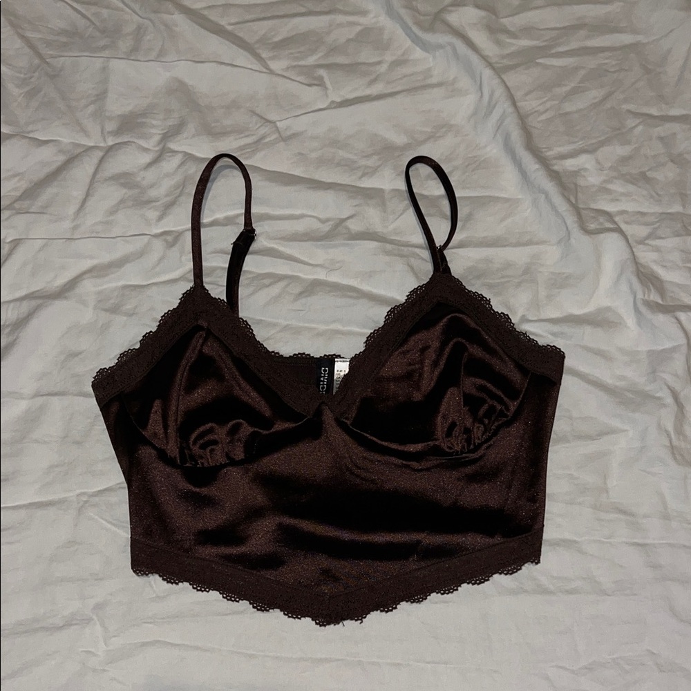 Satin Lace Trim Cami